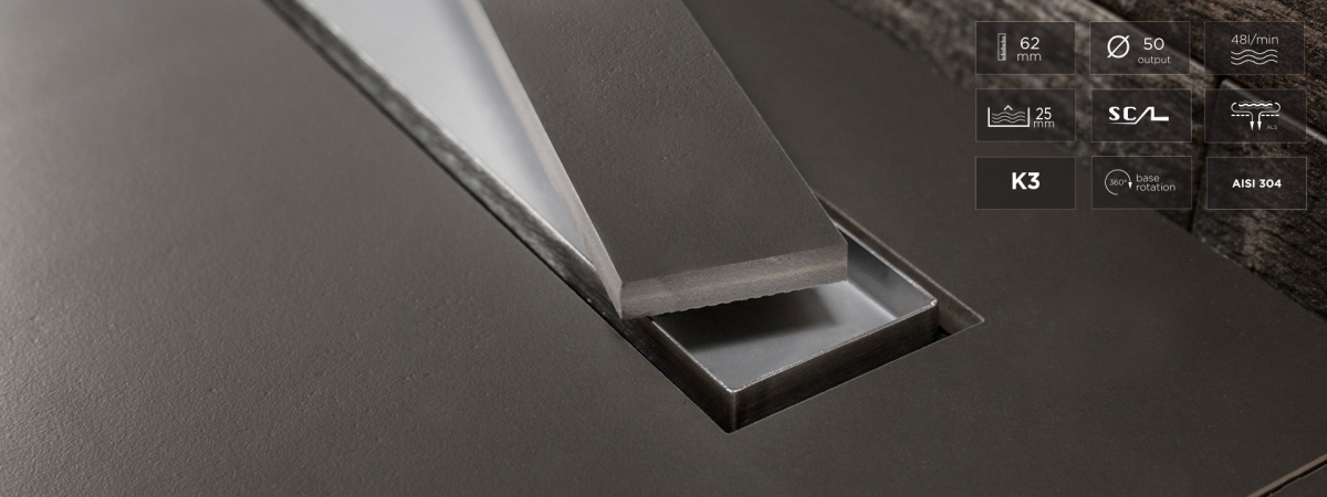 Confluo Frameless Line Tile Finish